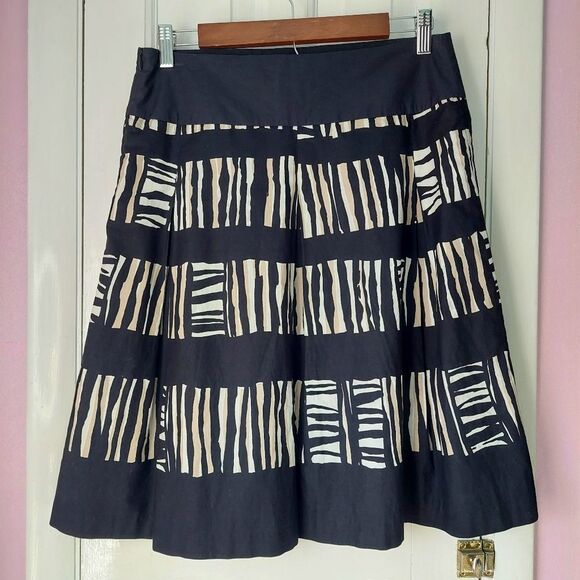 Talbots 100% Cotton Tribal Tiger Striped A-Line Petite Skirt Sz 4P - Picture 6 of 9